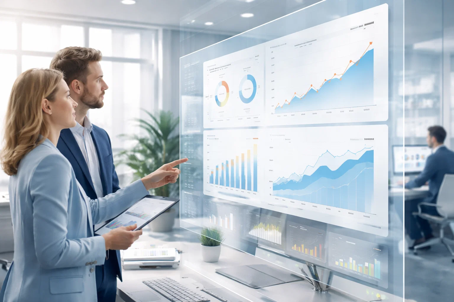 Off page SEO agency performance dashboard with backlink growth and ranking analytics charts.